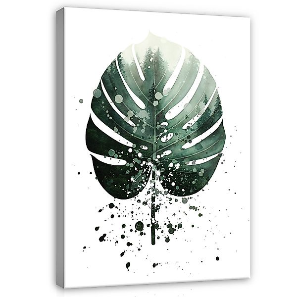 Wallarena Leinwandbild Blätter Monstera Grün Kunst günstig online kaufen