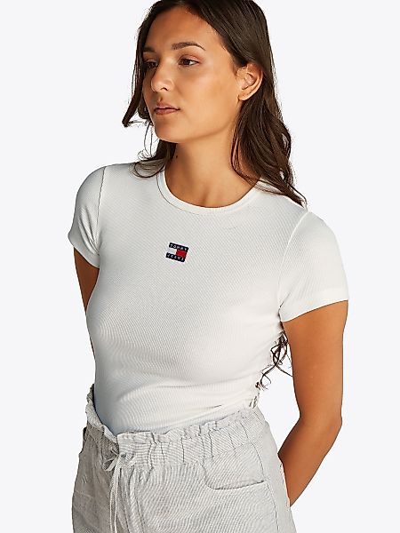 Tommy Jeans T-Shirt "TJW SLIM BADGE RIB TEE", in Rippoptik günstig online kaufen