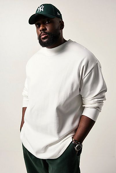 STHUGE T-Shirt Langarmshirt oversized Stehkragen günstig online kaufen