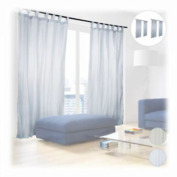 relaxdays 6 x Vorhang mit Schlaufen silber günstig online kaufen