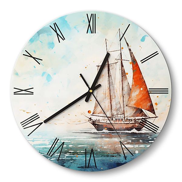 DEQORI Wanduhr 'Meeresträumerei' (Glas Glasuhr modern günstig online kaufen