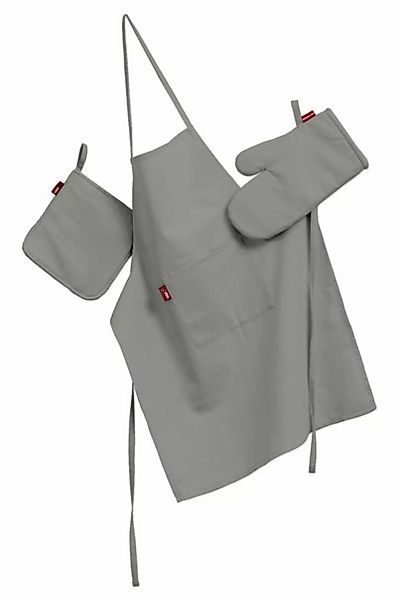 Küchenset: Schürze, Handschuh, Topflappen, grau, Set, Loneta (133-24) günstig online kaufen
