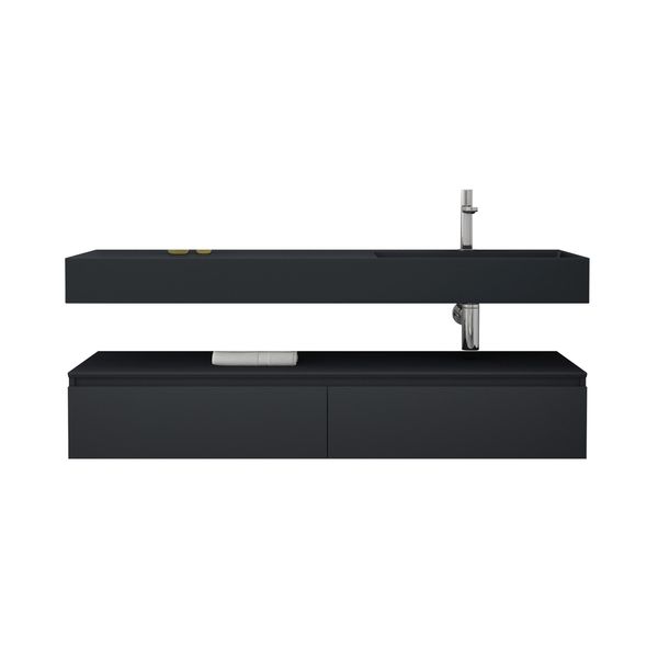 doporro Badmöbel-Set Waschtisch mit Unterschrank 150cm günstig online kaufen