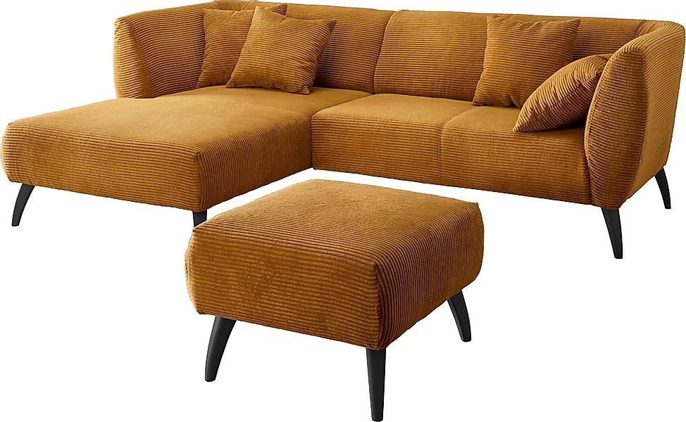 INOSIGN Ecksofa »Colori L-Form«, Holzfußfarbe wählbar, inkl. 4x Zierkissen günstig online kaufen