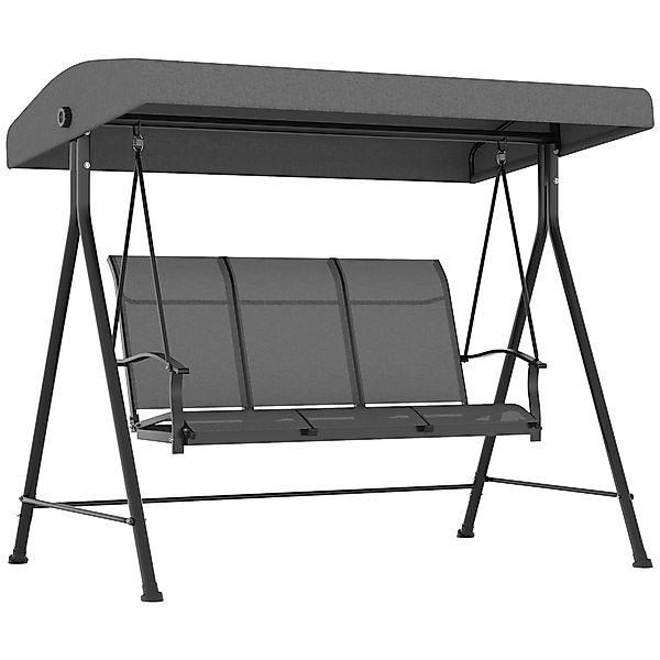Outsunny Hollywoodschaukel Gartenschaukel mit Verstellbarem Dach, günstig online kaufen