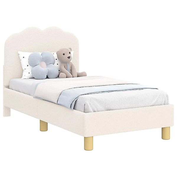vidaXL Kinderbettgestell mit Kopfteil Creme 70 x 140 cm Schafstoff 42010964 günstig online kaufen