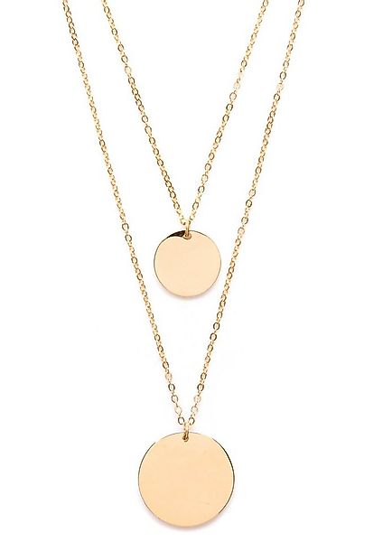 Hey Happiness Kette mit Anhänger 2er Layer Plättchen, wasserfest, Zweireihi günstig online kaufen