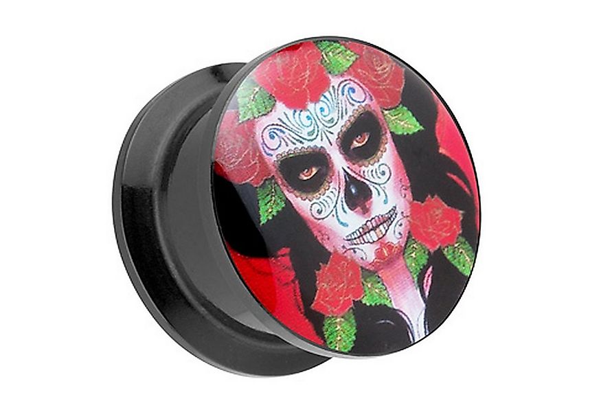 Taffstyle Plug Piercing Schraub Totenkopf Skull Catrina Tag Toten, Ohr Plug günstig online kaufen