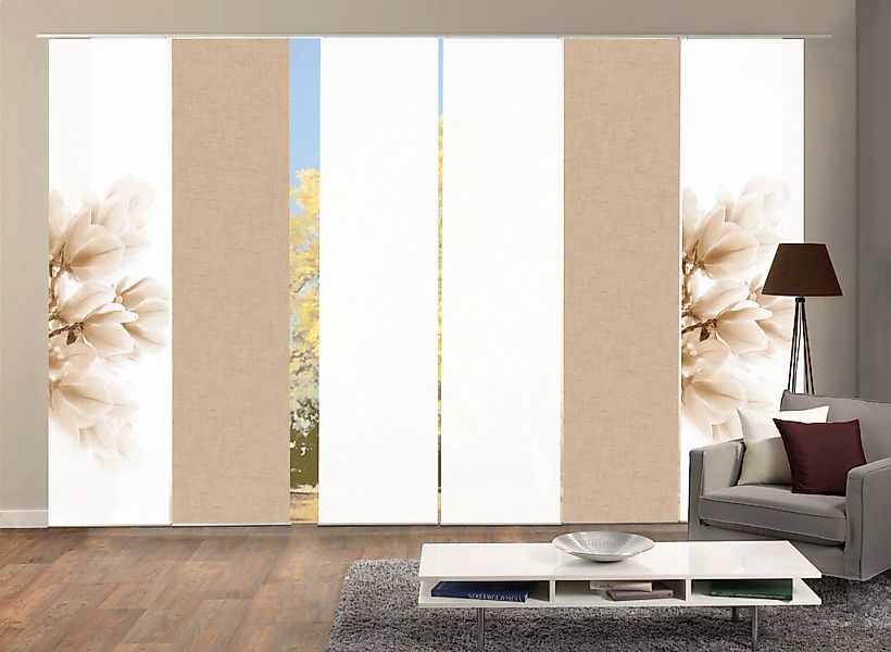 HOME WOHNIDEEN Schiebegardine "KESSI 6er SET" Paneelwagen 6 Stk. tlg. Schie günstig online kaufen