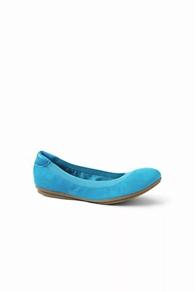 Elastische Komfort-Ballerinas, Damen, Größe: 37.5 Weit, Blau, Polyester, by günstig online kaufen