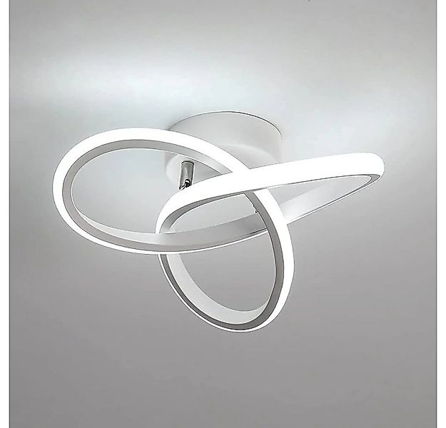 Goeco LED Deckenleuchte modern Weiße&Chrome Deckenlampe 22W 6500K 2500LM, L günstig online kaufen