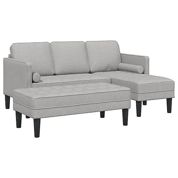 vidaXL Sofa 2-tlg. Sofagarnitur mit Kissen Wolkengrau Stoff, 2 Teile günstig online kaufen