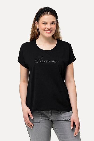 Ulla Popken T-Shirt T-Shirt Love Knöpfe günstig online kaufen