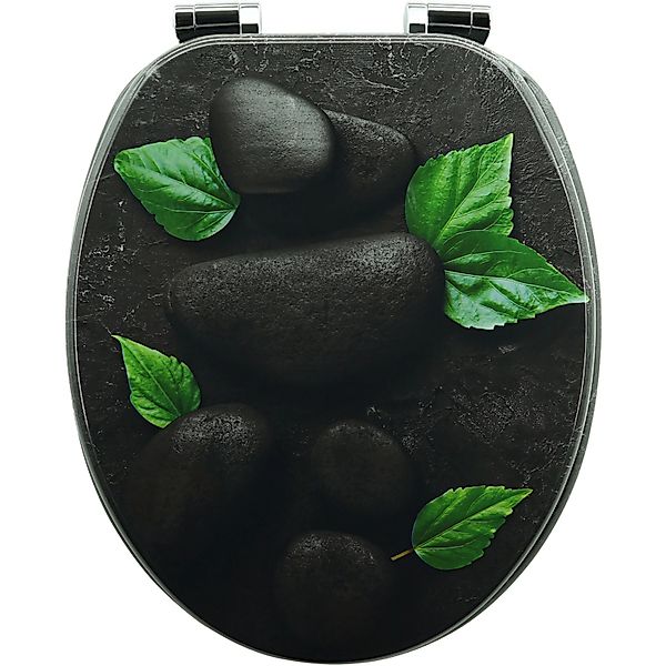 Sanfino WC Sitz Black Rock Toilettendeckel mit Absenkautomatik aus Holz günstig online kaufen