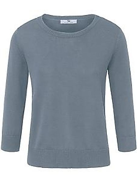 Rundhals-Pullover aus 100% SUPIMA®-­Baumwolle Peter Hahn blau günstig online kaufen