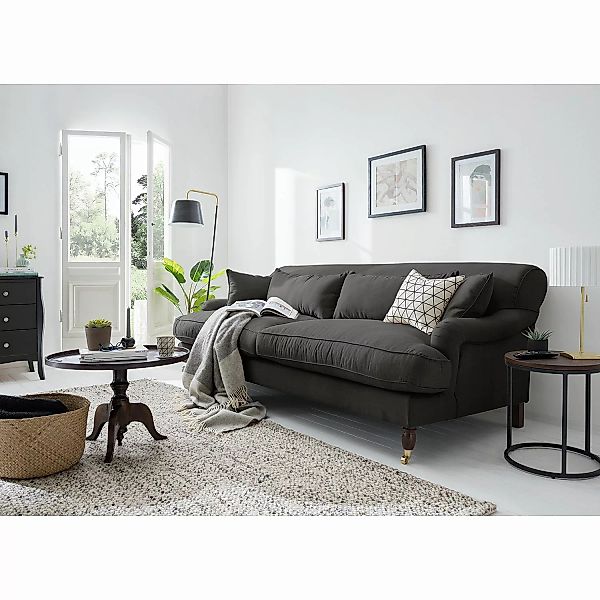 home24 Maison Belfort Sofa Stenum 3-Sitzer Anthrazit Webstoff 237x91x112 cm günstig online kaufen