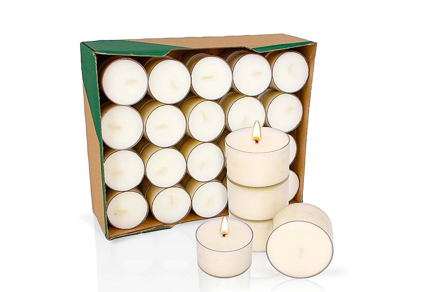wisefood Stumpenkerze Teelichter ohne Alu nachhaltig aus Rapswachs weiß (80 günstig online kaufen