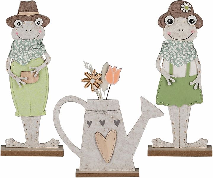 Creativ home Dekofigur "Frösche mit Gießkanne", mit niedlichen Applikatione günstig online kaufen