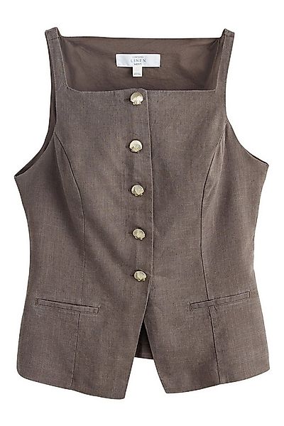 Next Anzugweste Weste mit eckigem Ausschnitt und Leinenanteil (1-tlg) günstig online kaufen