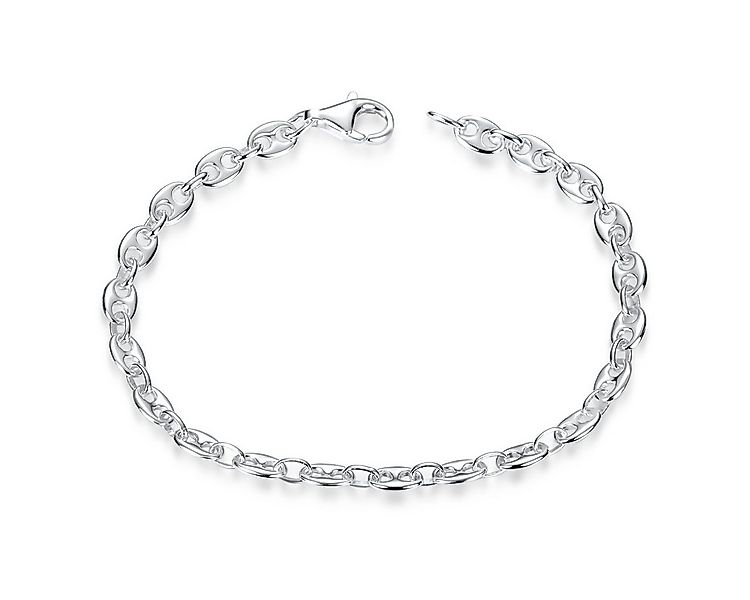 Materia Gliederarmband Damen Silber Bohnenkette flach 4,5mm SA-116, 925 Ste günstig online kaufen
