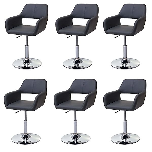 MCW Esszimmerstuhl A50 III 6er-Set Grau Chromfuß günstig online kaufen