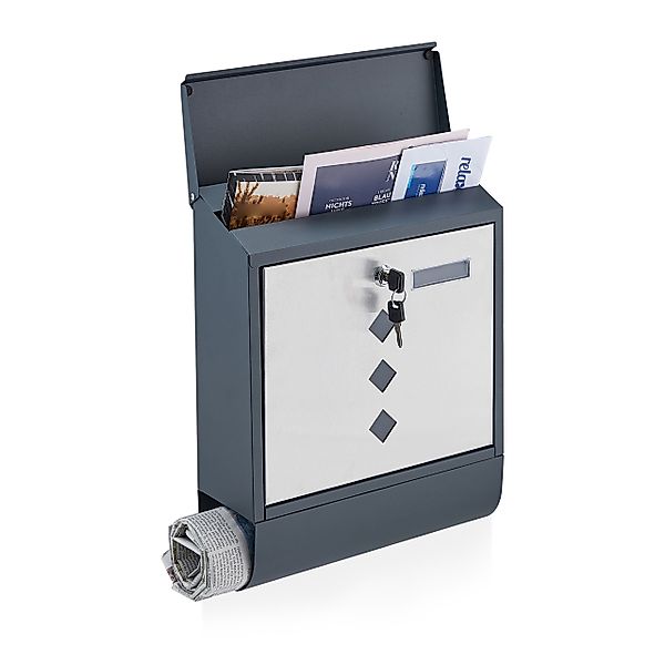 relaxdays Briefkasten mit Zeitungsfach günstig online kaufen
