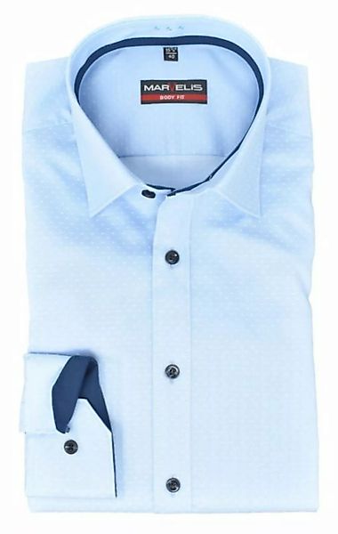 MARVELIS Businesshemd Businesshemd - Body Fit - Langarm - Einfarbig - Hellb günstig online kaufen