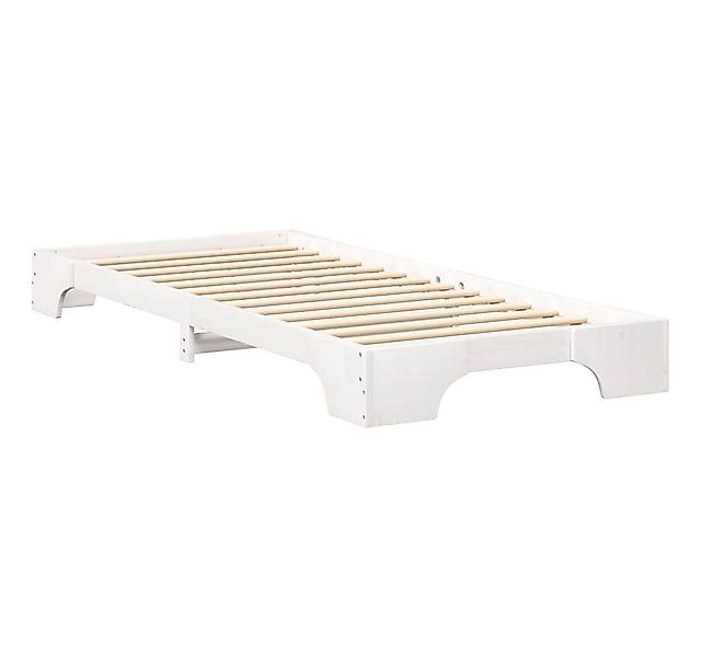 vidaXL Bett Bettrahmen Weiß 80 x 210 cm Massives Kiefernholz (1-tlg) günstig online kaufen
