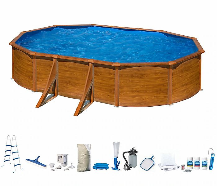 my POOL BWT Ovalpool, (Komplett-Set, 10 tlg.), in moderner Holzoptik, Höhe günstig online kaufen