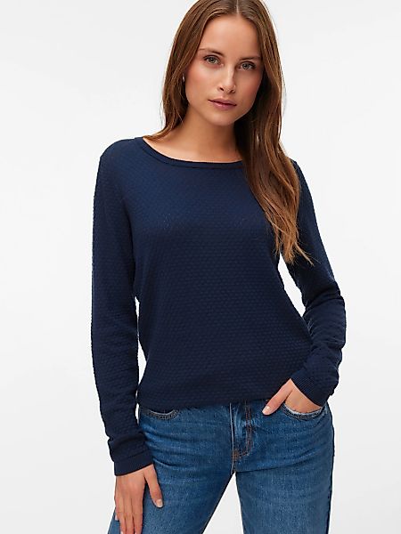 Vero Moda Rundhalspullover "VMCARE STRUCTURE LS O-NECK BLOU NOOS" mit Struk günstig online kaufen