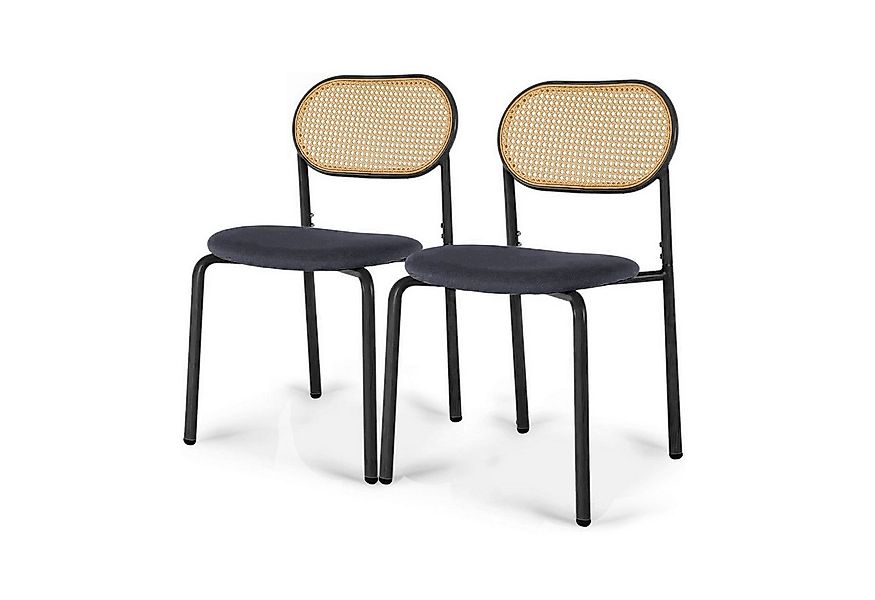 FUROKOY Stuhl Esszimmerstuhl Rattanstuhl Küchenstühle mit Rattan-Rückenlehn günstig online kaufen