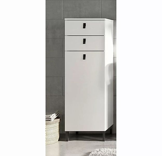 Lomadox Hochschrank TUDELA-01 Badezimmer Midischrank, 39cm breit, in weiß, günstig online kaufen