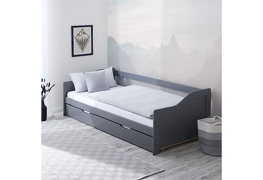 Homestyle4u Ausziehbett 90x200 Holz Gästebett mit Ausziehfunktion 2 Liegefl günstig online kaufen