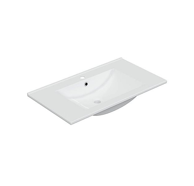 freiraum Waschbecken Keramik 80, in Weiß, Keramik - 81,5x18x46cm (BxHxT) günstig online kaufen