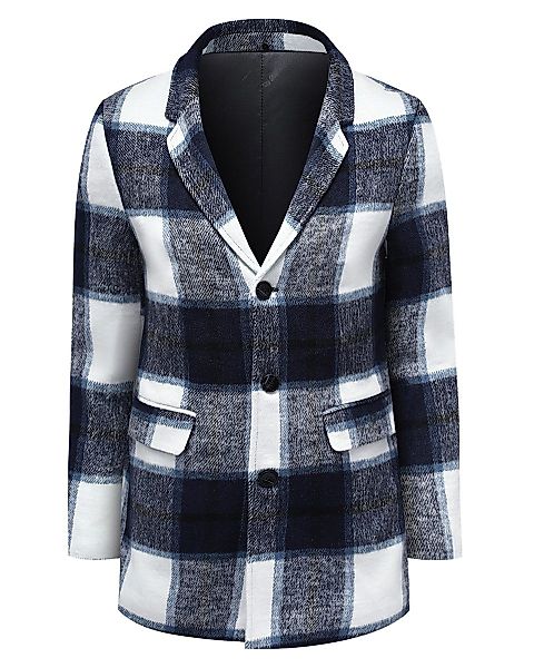 Allthemen Wollmantel mit Karomuster Kurzmantel im günstig online kaufen