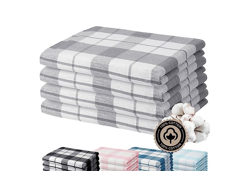 Zestri Geschirrtuch 4er-Set aus 100% Baumwolle, 50x70 cm Küchenhandtücher m günstig online kaufen