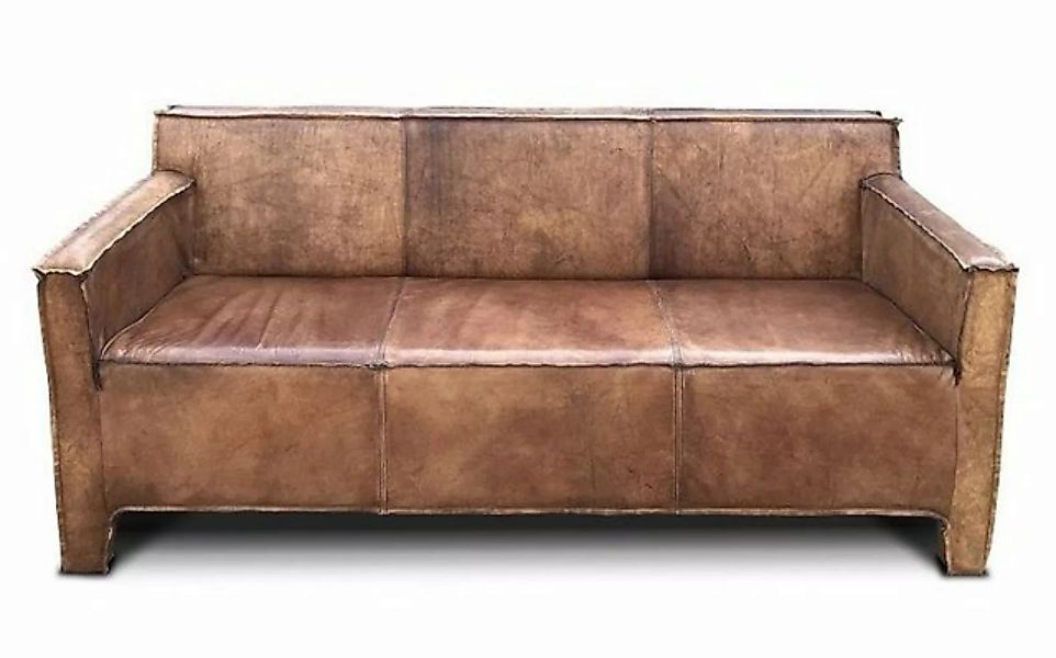 Casa Padrino Sofa Vintage Luxus Echtleder Lounge Sofa Braun 185 cm - Luxus günstig online kaufen
