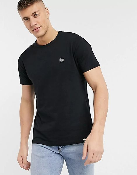 Pretty Green – Schwarzes T-Shirt mit kleinem Logo günstig online kaufen