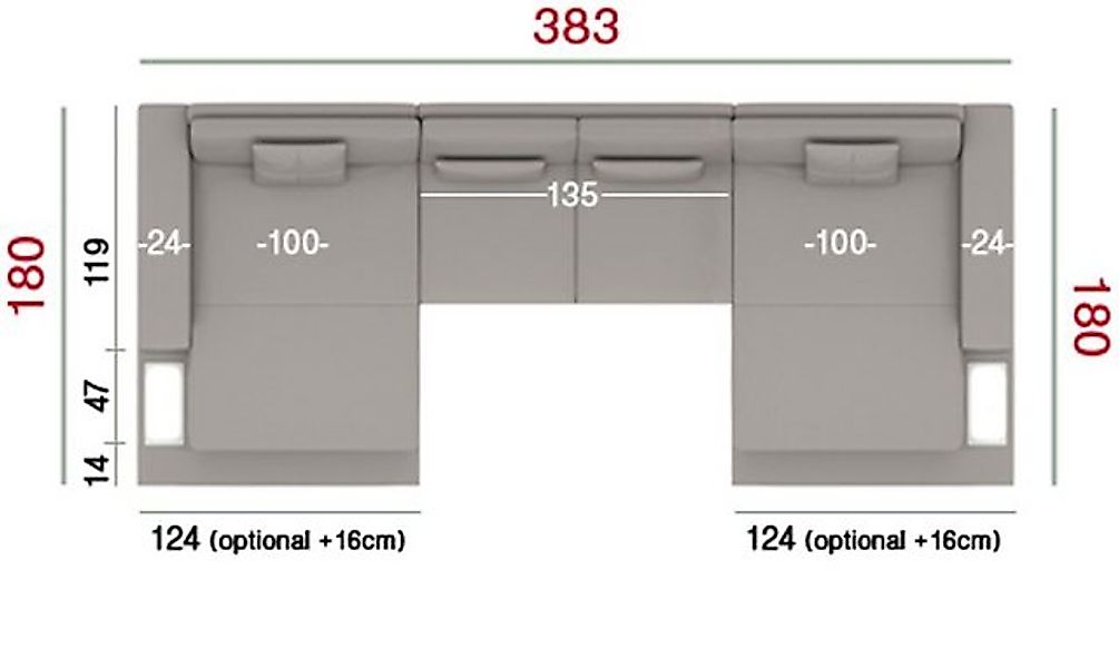 BULLHOFF Wohnlandschaft Wohnlandschaft XXL Sofa Ecksofa »MÜNCHEN« von BULLH günstig online kaufen