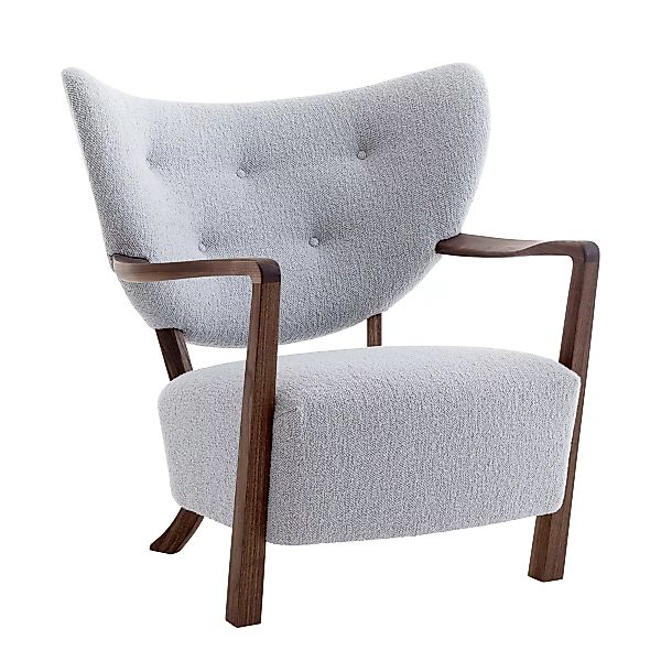 &Tradition - Wulff ATD2 Lounge Chair Gestell Walnuss - grau/walnuss/Stoff K günstig online kaufen