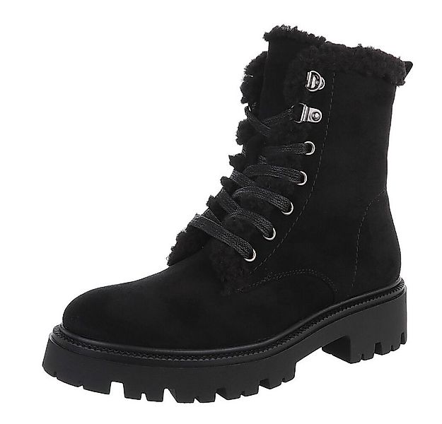 Ital-Design Bequeme Damen Stiefel mit Futter und robuster Sohle Schnürstief günstig online kaufen