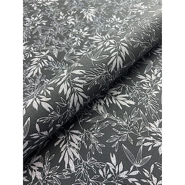 Newroom Vliestapete Lamia Black Blätter Floral FSC® günstig online kaufen