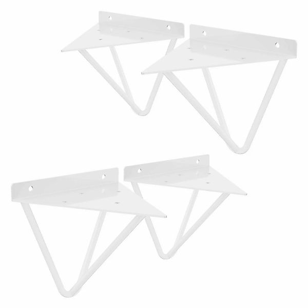 ML-Design 4 Stück Regalhalterung 160 mm Weiß aus Metall Dreieckige Schweben günstig online kaufen