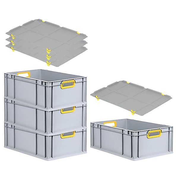 PROREGAL Spar Set 4x Eurobox Nextgen Color Mit Auflagedeckel & Schiebeschna günstig online kaufen