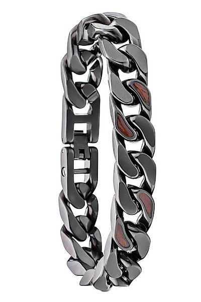 Holzkern Gliederarmband Herren-Edelstahl mit Holz Bodyguards Walnuss/Dunkel günstig online kaufen