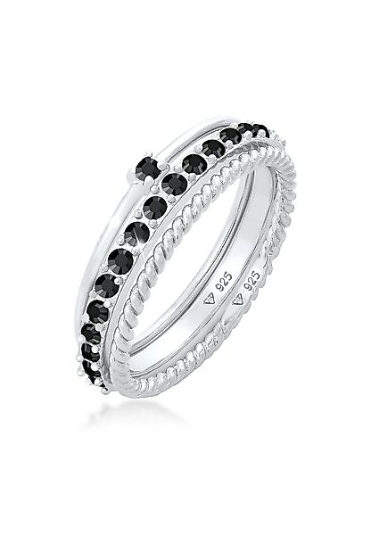 Elli Solitärring Stapelring 3er Set 925 günstig online kaufen