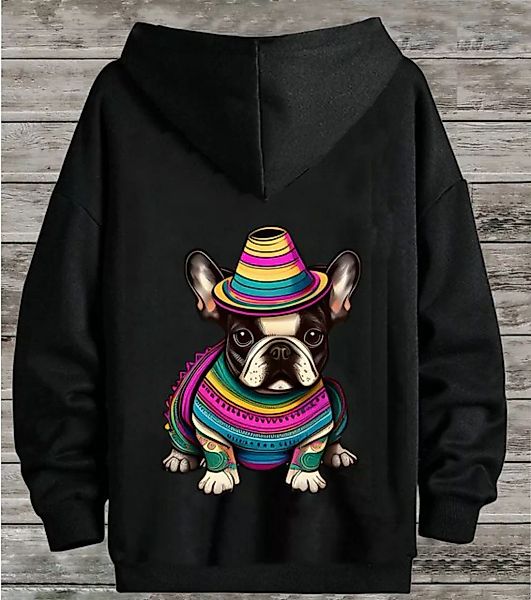 RMK Hoodie Damen Pullover Basic Pulli Kapuzenpullover Seitentaschen Hund Me günstig online kaufen
