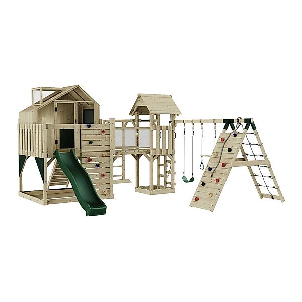 OutdoorToys Spielturm Milo mit Trapezschaukel Dunkelgrün günstig online kaufen