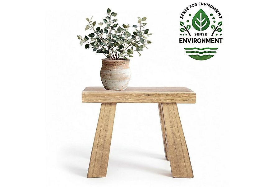 LS-LebenStil Blumenständer Pflanzenhocker Teak Holz Rechteckig Niedriger Bl günstig online kaufen