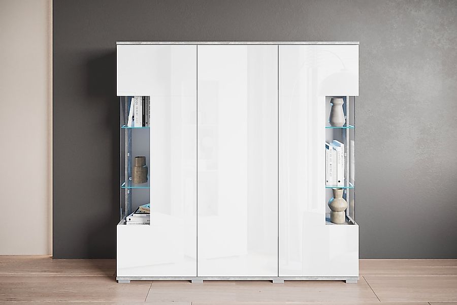 OTTO home Highboard "Kenia" 1 Stk. tlg. Modernes Highboard, mit Glastüren, günstig online kaufen